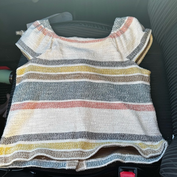 Madewell Texture & Thread Cotton Button Front Striped Blouse Top - Picture 4 of 7